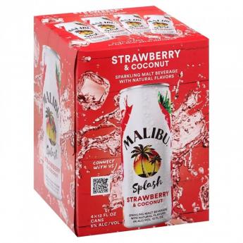 Malibu Splash - Strawberry & Coconut Sparkling Cocktail (4 pack cans)